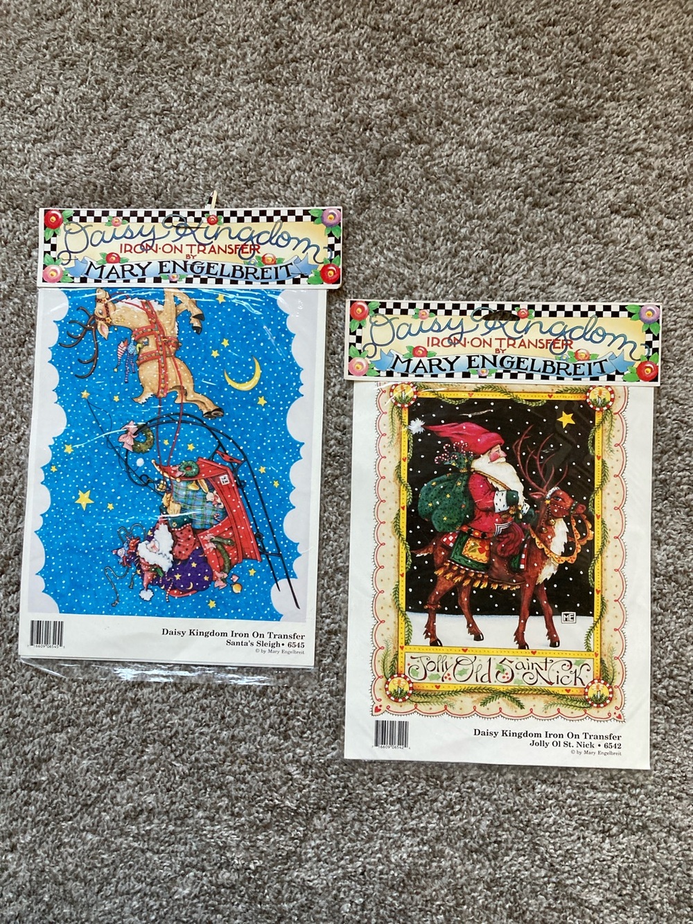 Bundle of 2 Daisy Kingdom Mary Engelbrett Christmas iron on transfers NIP